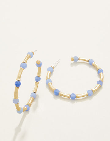 Calm Waters Hoop Earrings - Blue Aventurine