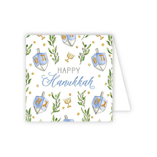 Enclosure Card - Hanukkah Dreidels and Greenery