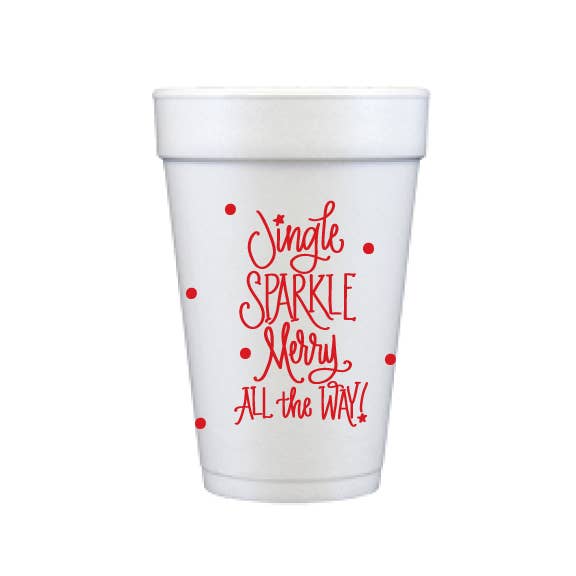Foam Cups - Jingle Sparkle Merry