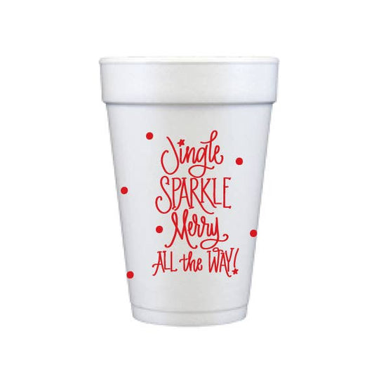 Foam Cups - Jingle Sparkle Merry