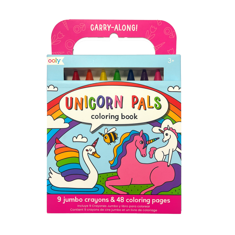 Carry Along Crayons & Coloring Book Kit - Unicorn Pals