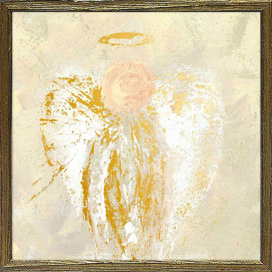 Be Still Angel - Gold, Embellished Mini Framed Canvas