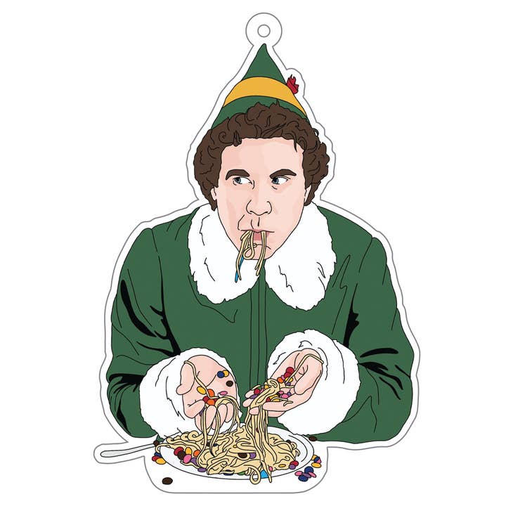 Spaghetti Breakfast, Buddy the Elf, White Acrylic Ornament