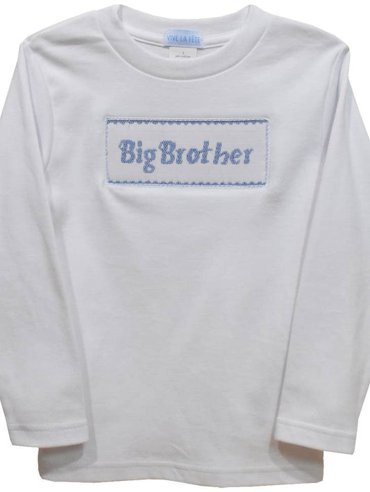 Big Brother White Knit Long Sleeve Boys T-Shirt