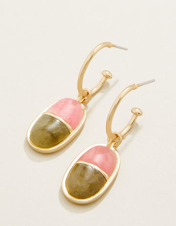 Twofold Earrings Olive/Pink