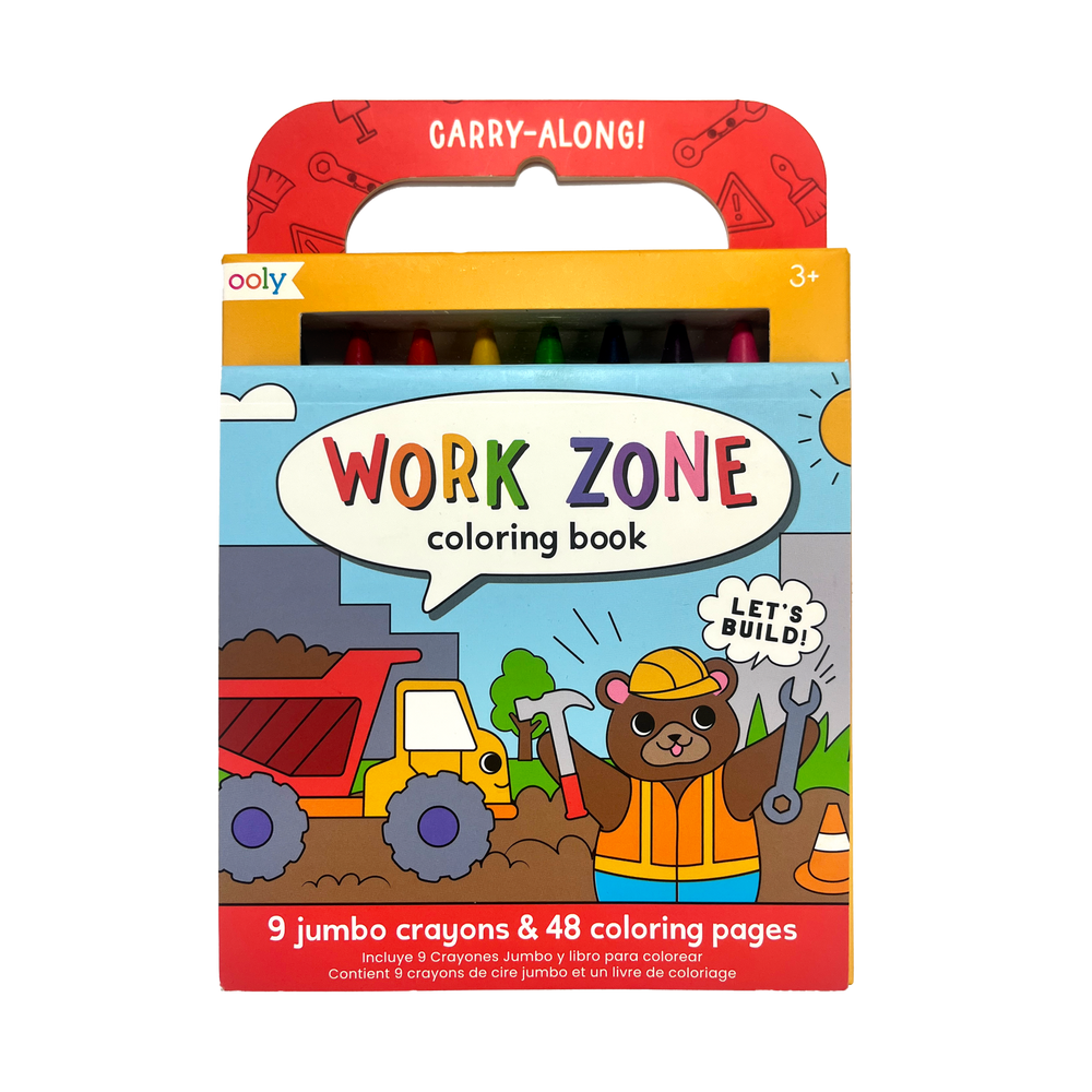 Carry Along Crayons & Coloring Book Kit - Work Zone