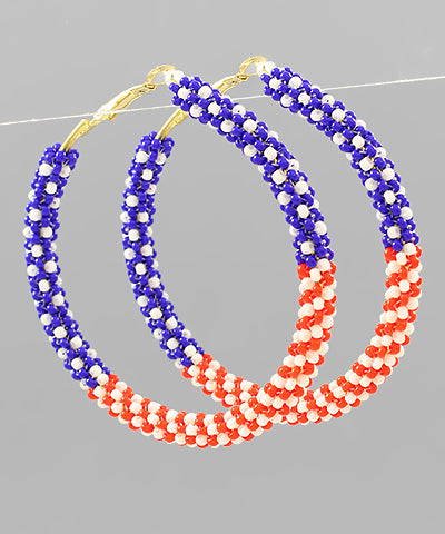 USA Flag Color Bead Hoops