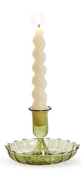 Swirl Hand-Blown Glass Candleholder (Assorted Colors)