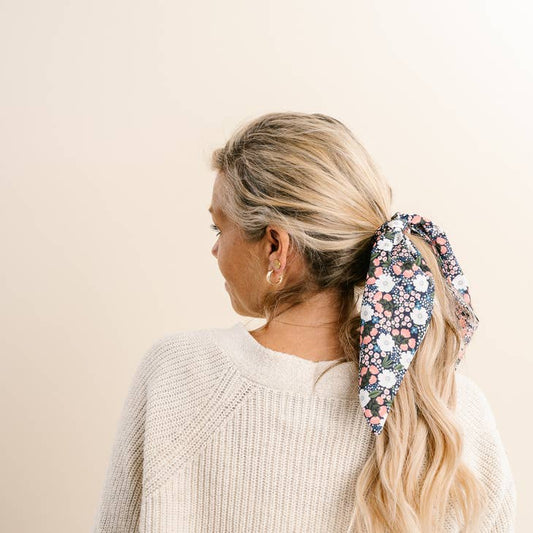 Floral Hair Scarf - Sweet Meadow Navy