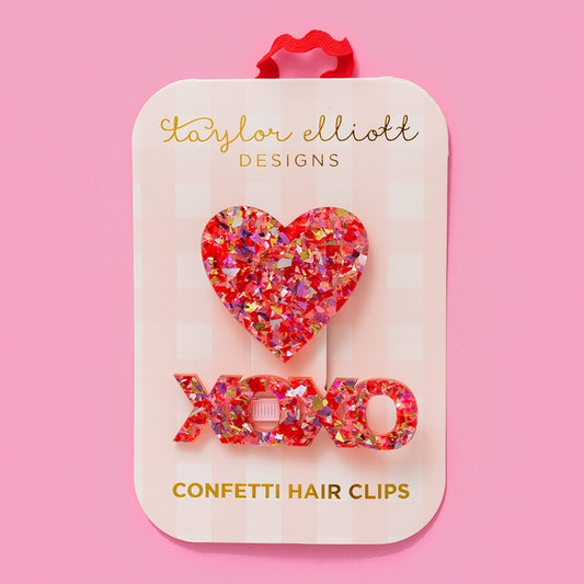 Heart + Xoxo Hair Clips