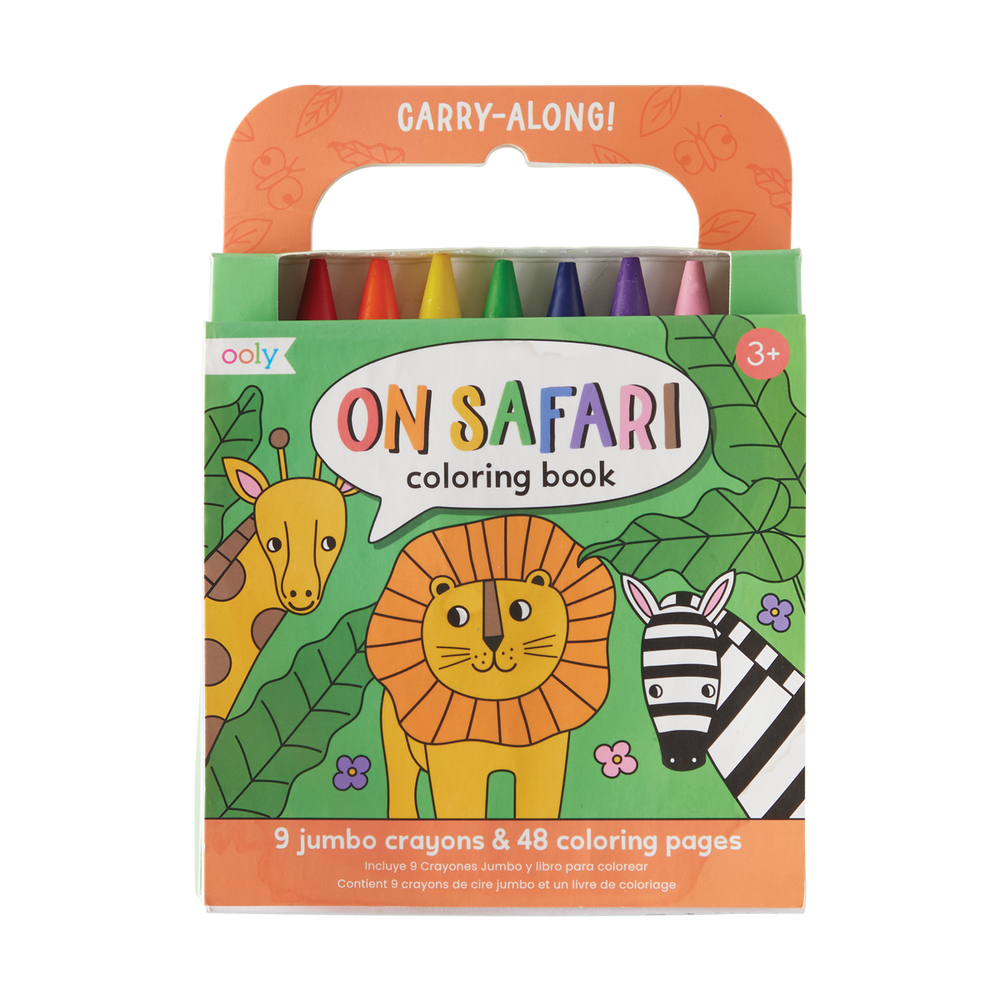 Carry Along Crayons & Coloring Book Kit - On Safari