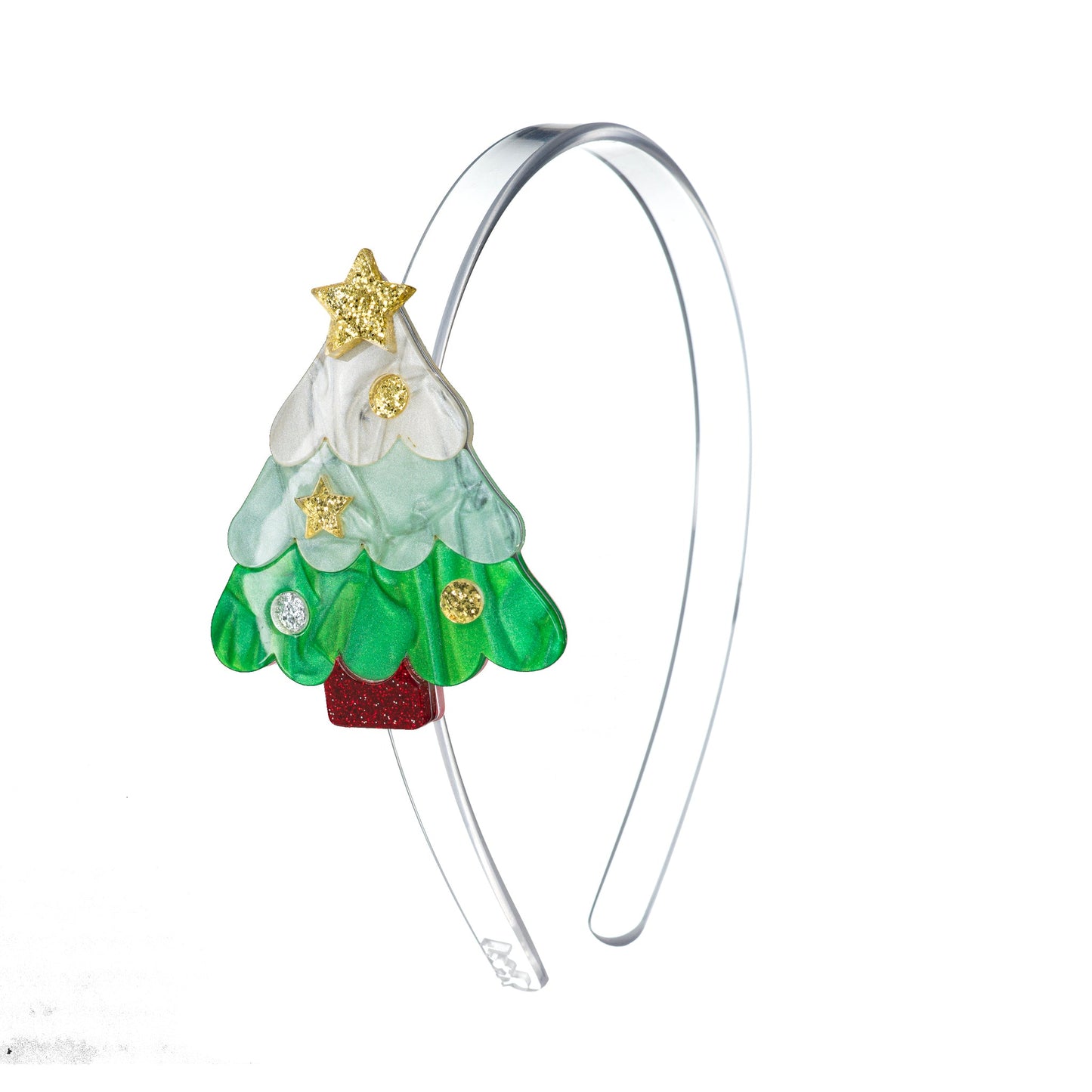 Acrylic Headband - Christmas Tree Mint Pearlized