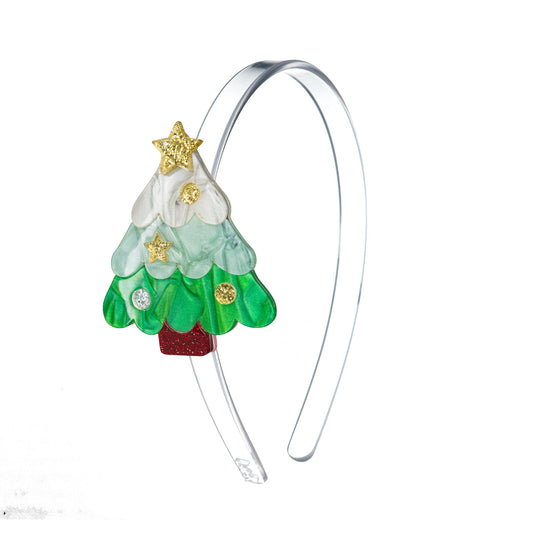 Acrylic Headband - Christmas Tree Mint Pearlized