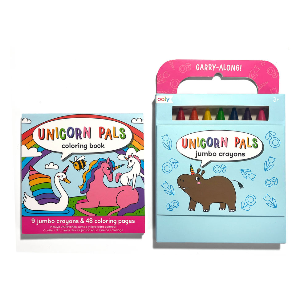 Carry Along Crayons & Coloring Book Kit - Unicorn Pals