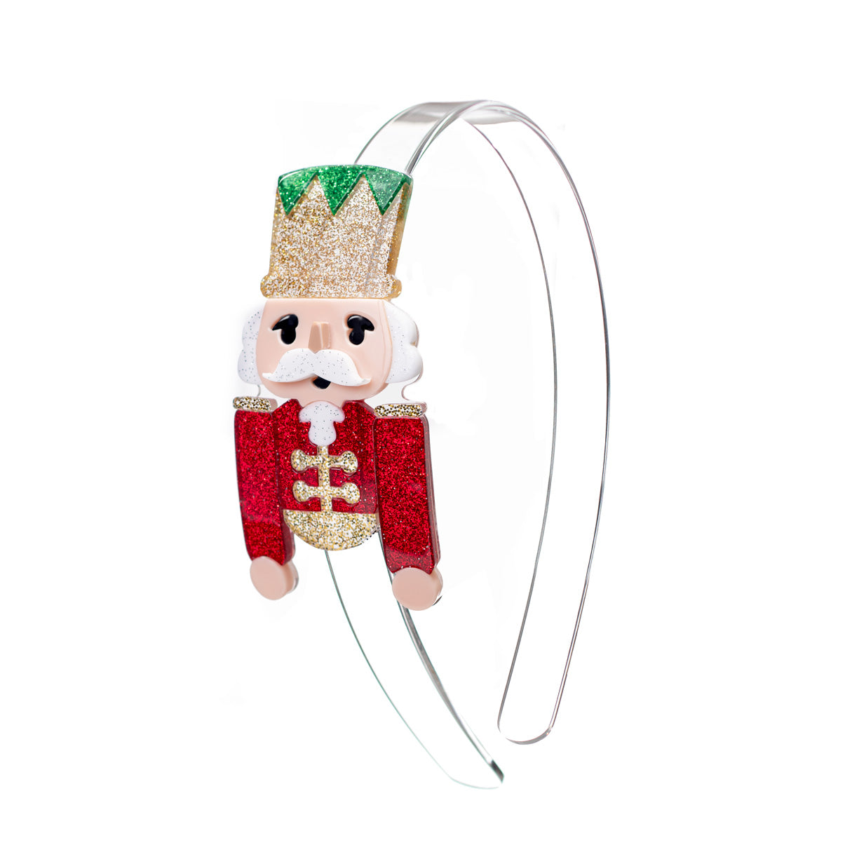 Acrylic Headband - Nutcracker Glitter Red