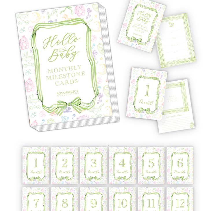 Baby Toille Pattern Milestone Cards