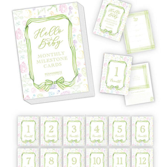 Baby Toille Pattern Milestone Cards