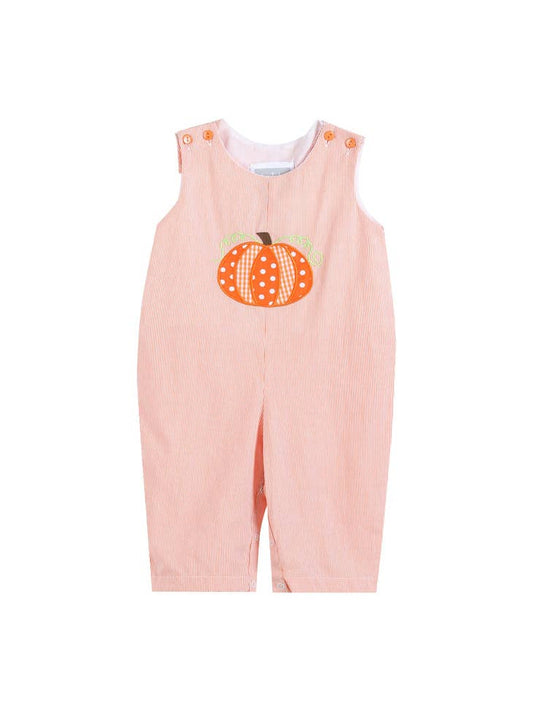 Orange Pinstripe Pumpkin Baby Overalls