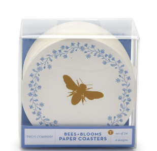 Bees and Blooms Heavyweight Paper Coasters