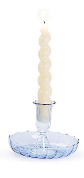 Swirl Hand-Blown Glass Candleholder (Assorted Colors)