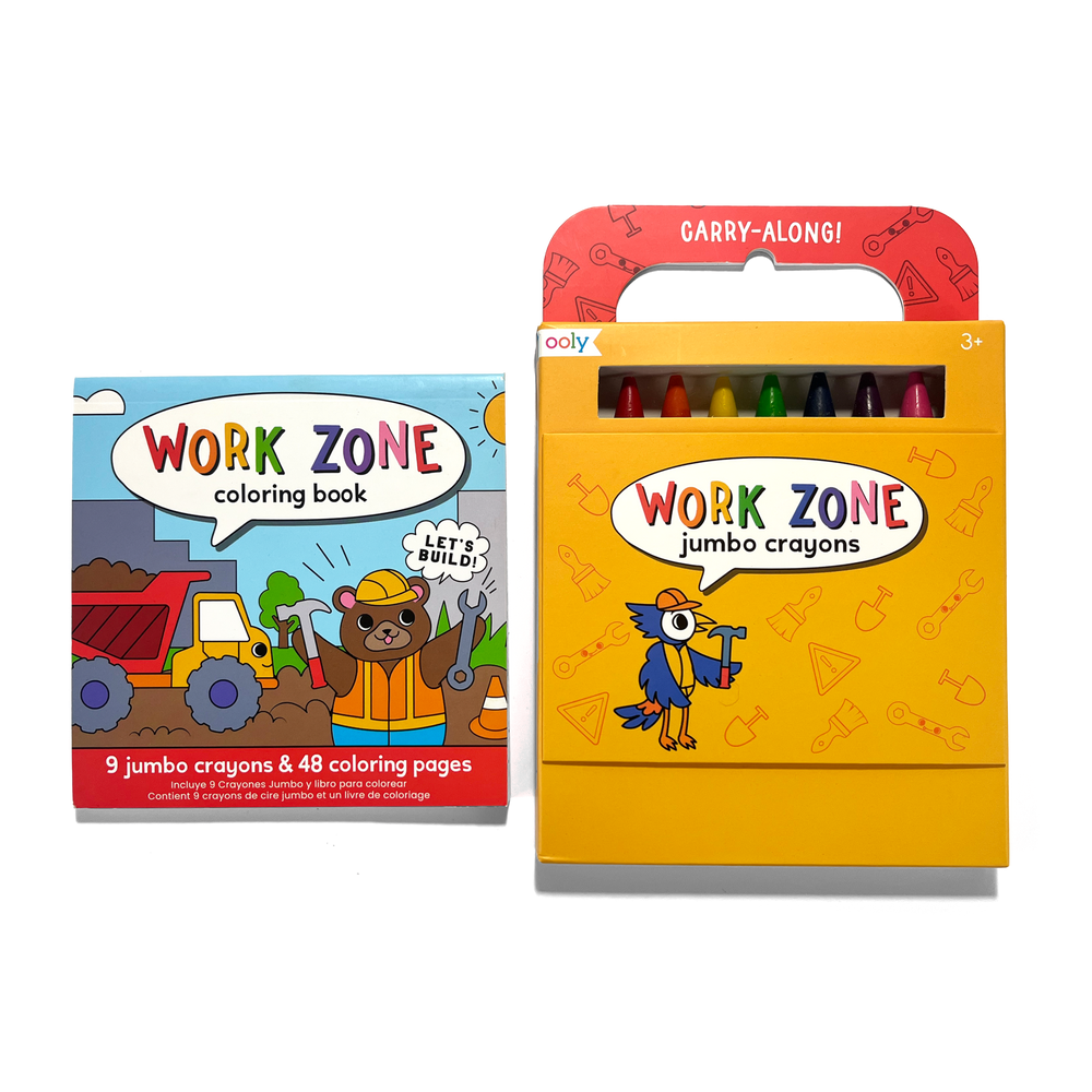 Carry Along Crayons & Coloring Book Kit - Work Zone