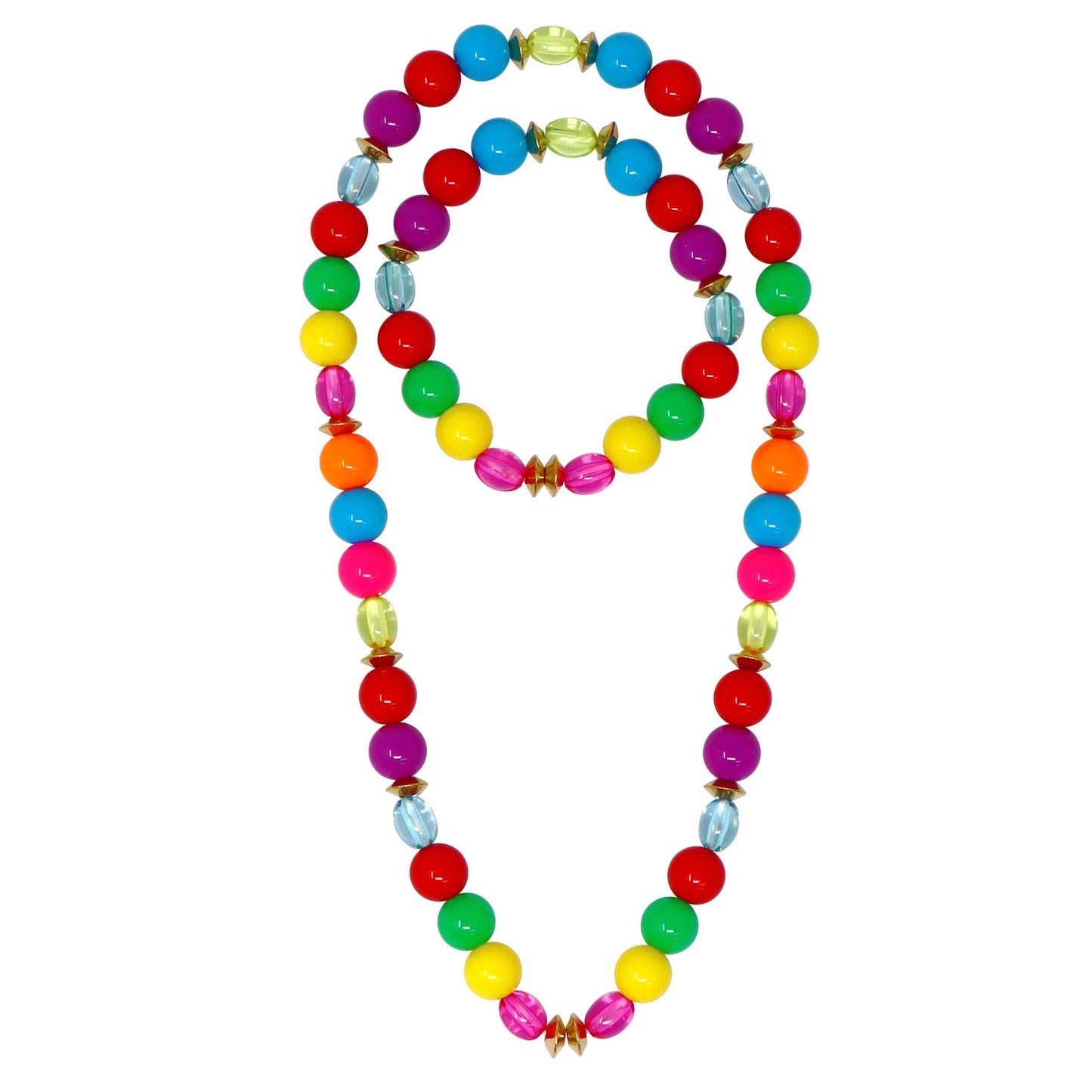 Rainbow Beaded Necklace/Bracelet Set