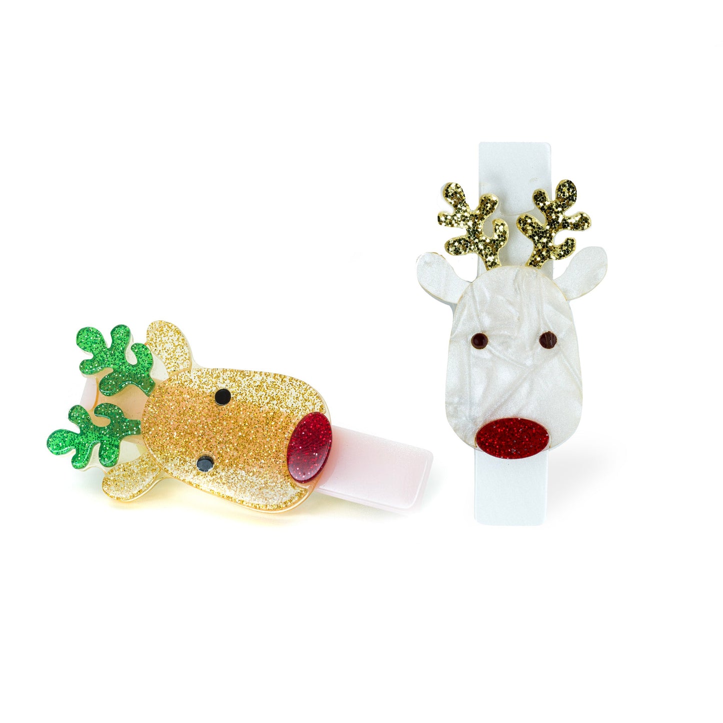 Alligator Clip - Reindeer Cream & Gold