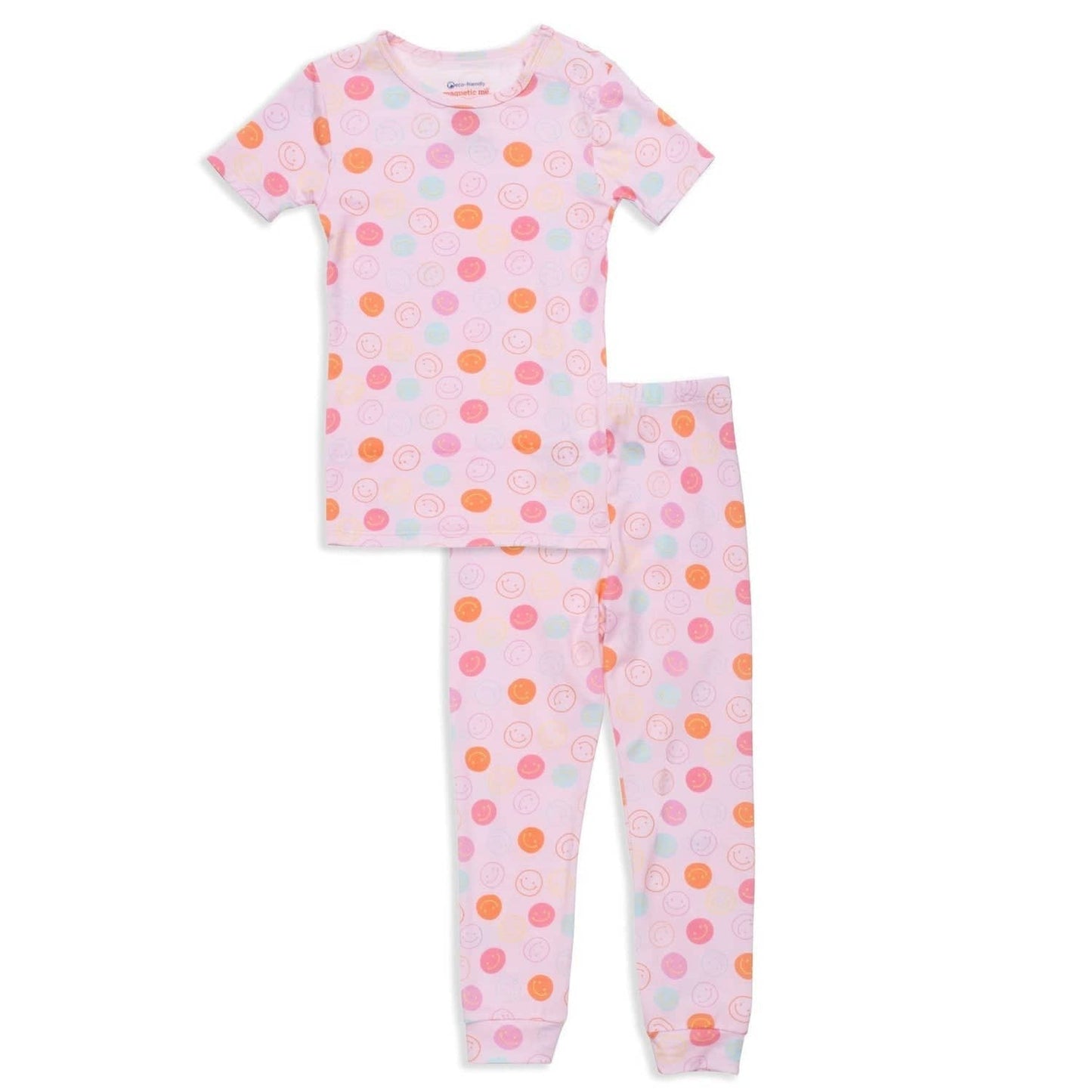 Pink Smile Modal Magnetic Pajama Short Sleeve Set