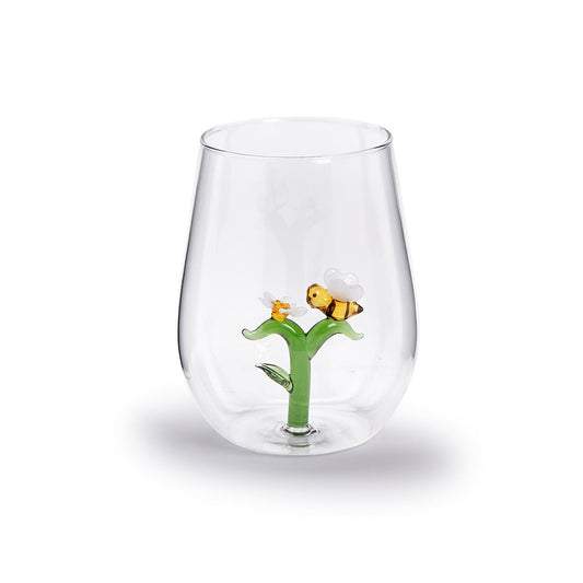 Bee Stemless Wine Glass