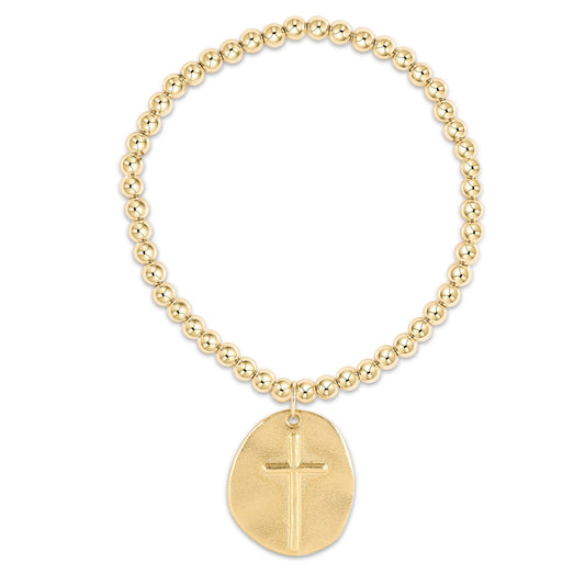 Extends | Classic Gold 4mm Bead Bracelet | Inspire Gold Charm