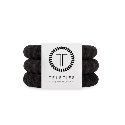 Teleties Nylon Hair Ties | Jet Black | Large