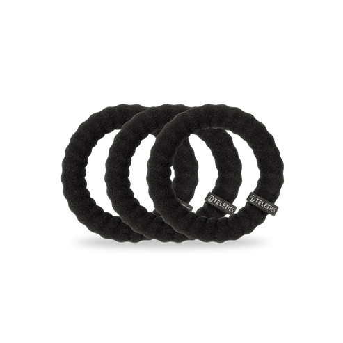 Teleties Nylon Hair Ties | Jet Black | Large
