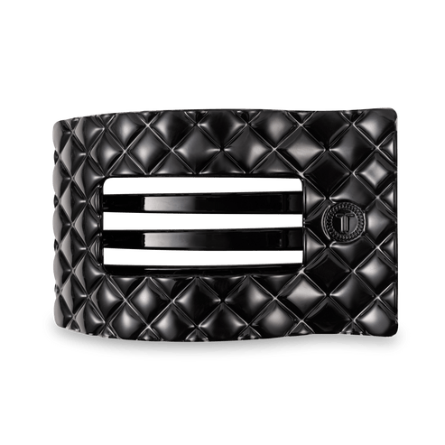 Teleties Rectangle Hair Clip | Jet Black Quilted | Assorted Sizes
