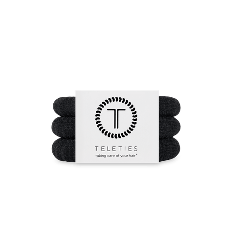 Teleties Nylon Hair Ties | Jet Black | Small