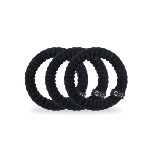 Teleties Nylon Hair Ties | Jet Black | Small