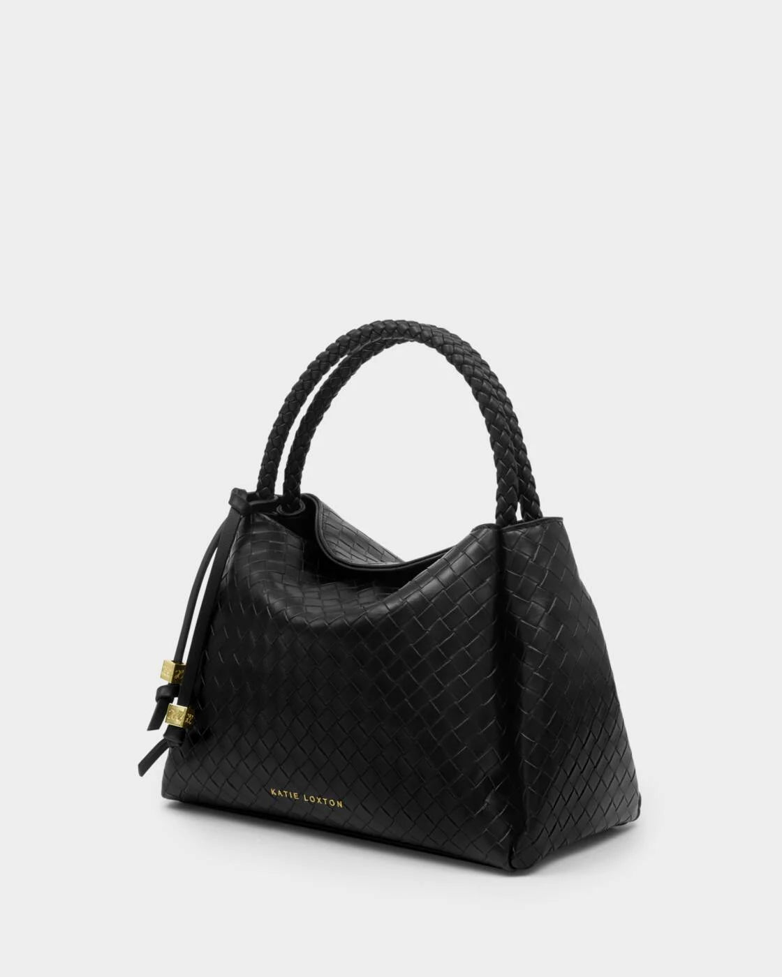 Nova Woven Texture Top Handle Bag | Black
