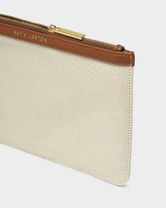 Hallie Wristlet Pouch | Canvas/Cognac