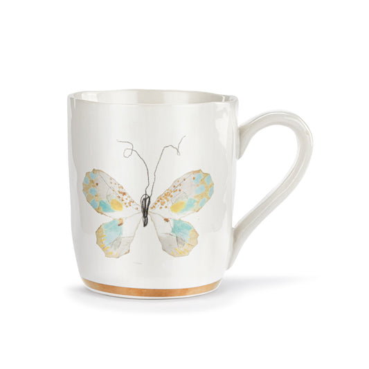 Butterfly Mug w/Gold Trim | Green & White