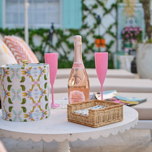 Garden Party Scalloped Acrylic Champagne Flutes | Pink