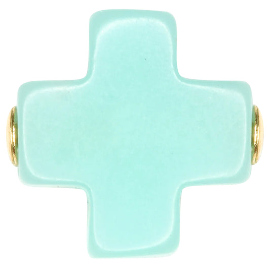 egirl Signature Cross Gold Pattern 3mm Bead Bracelet - Mint