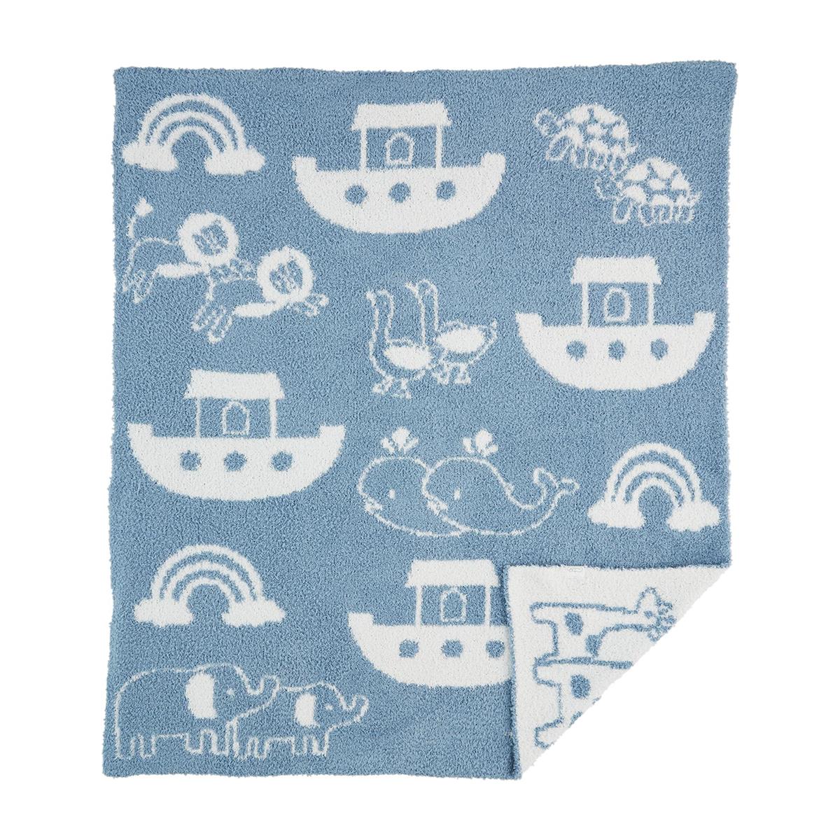 Noah's Ark Chenille Blanket | Blue