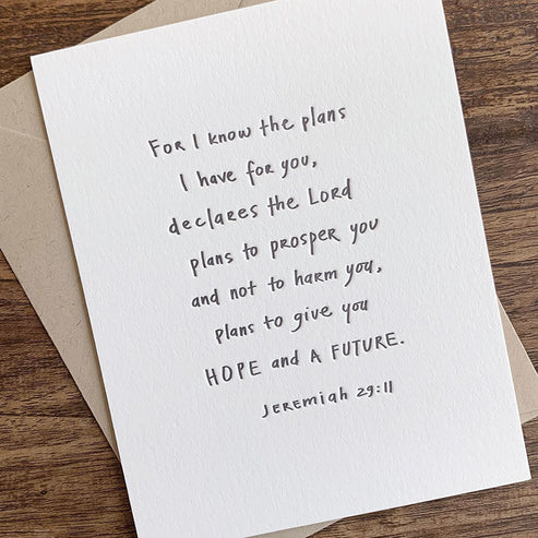 Flat Note Card | Jeremiah 29:11