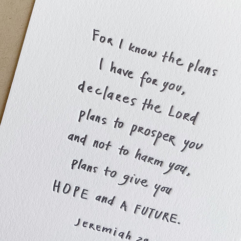 Flat Note Card | Jeremiah 29:11