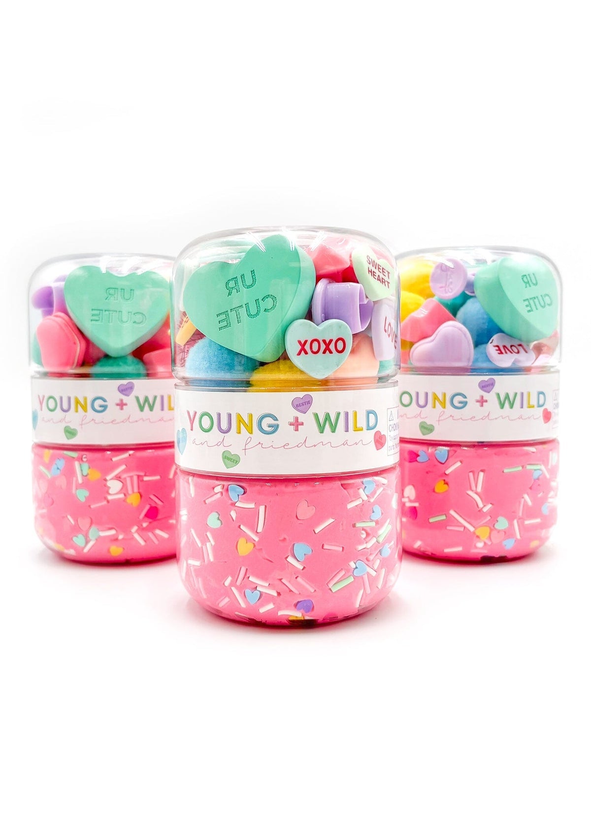 Grab & Go Dough Jar | Pastel Hearts