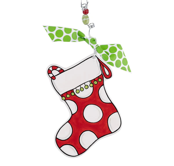 Flat Ornament | Polka Dot Stocking