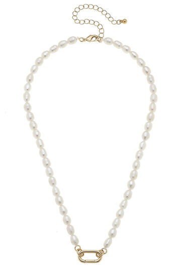 Piper Freshwater Pearl Charm Necklace Base | Ivory