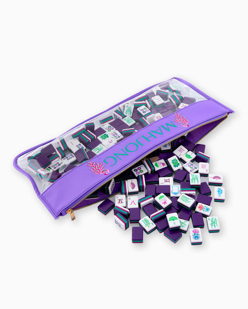 Mahjong Bag | Purple Peacock