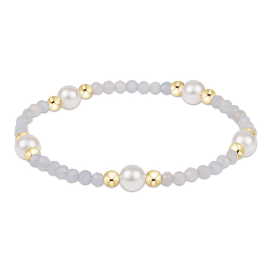 Extends | Purpose Pearl 4mm Gem Bracelet | Aquamarine