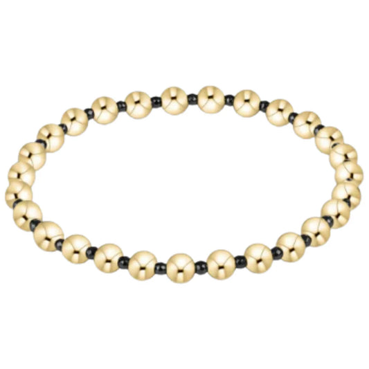Faceted Hematite Grateful Pattern 5mm Bead Bracelet