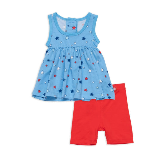 Sleeveless Top + Short Magnetic Set | Red White and Bluetiful